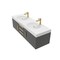 Castello Usa Thames 60-inch Black Vanity Set with White Top and Gold Handles CB-MC-60BLK-GLD-20146-WH - alternate 3